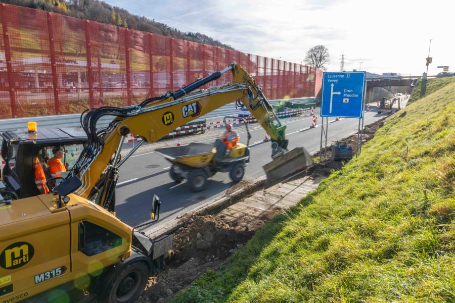 Moudon travaux Jonction Sud - novembre 2025